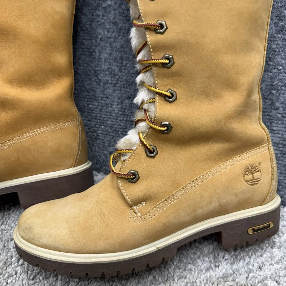 Timberland faux fur tongue nubuck Leather boots shoes 15